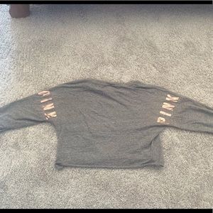 Pink Victoria’s Secret grey and rose gold sweater